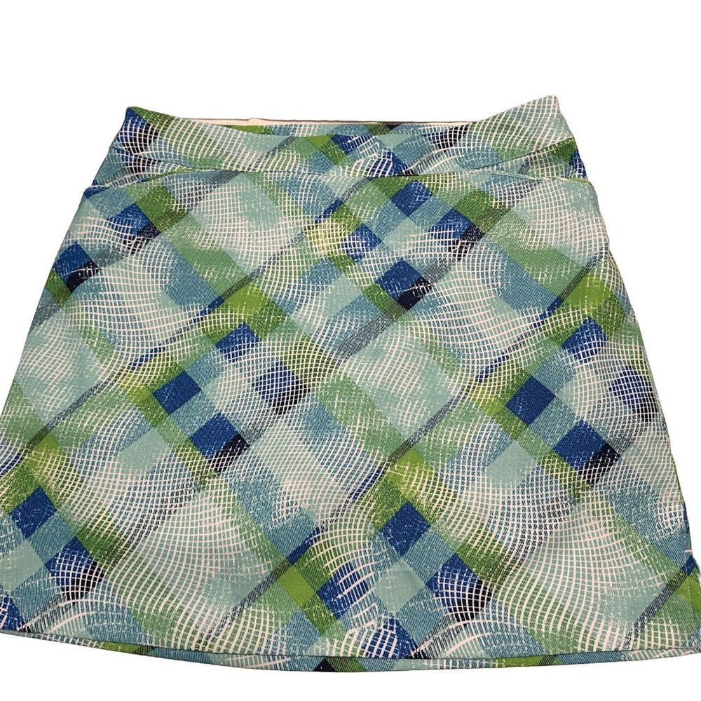 Coral Bay Skort Tennis Golf  Pickleball Women's Sz 12 Stretch Zipper Plaid